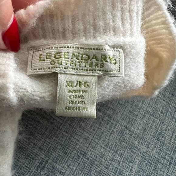 LEGENDARY OUTFITTERS Beige Long Sleeve Boxy Cropped Pullover Sweater Size XL - Picture 15 of 16